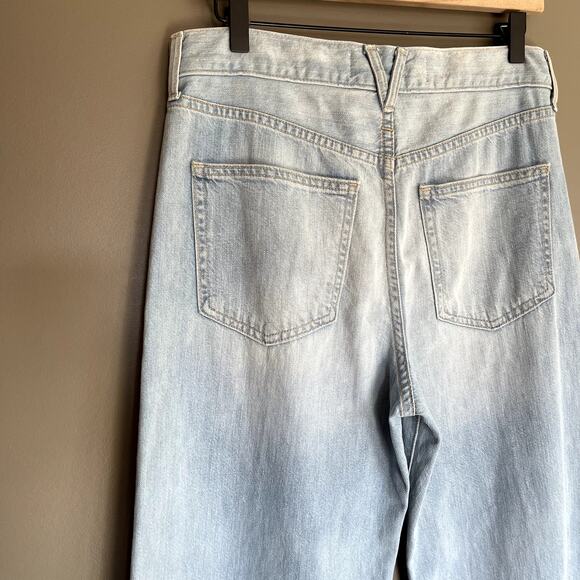 Veronica Beard Taylor Relaxed Wide Leg High Rise Jean in Aire Size 28 Light Blue - Picture 11 of 16